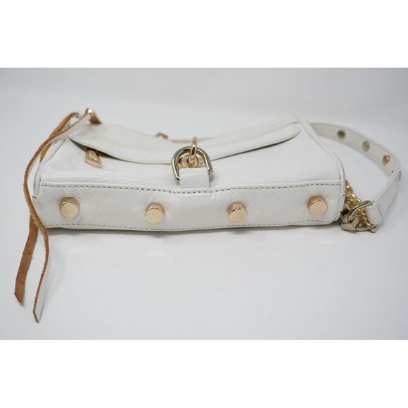 Rebecca Minkoff Mini Mac Convertible Crossbody White Leather Gold Tone Small - Picture 5 of 9